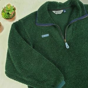 Columbia oversized hunter green sherpa half zip